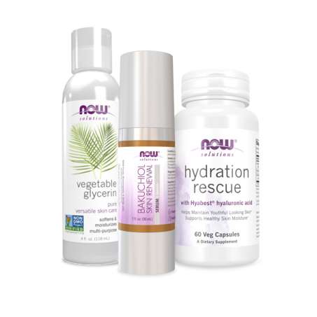 beauty products, hydration rescue, bakuchicol skin renewal, vegetable glycerin 