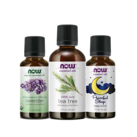 Essential Oils, Glass Bottles, Lavender, Tea Tree oil, Peaceful Sleep