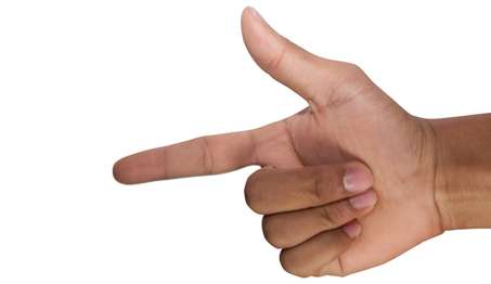 hand with thumb and forefinger extended