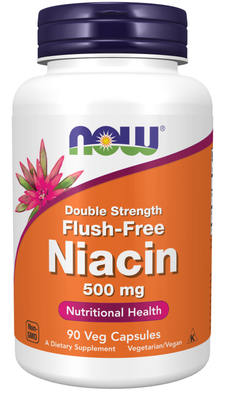 Niacin 500 mg, Double Strength Flush-Free - 90 Veg Capsules bottle front