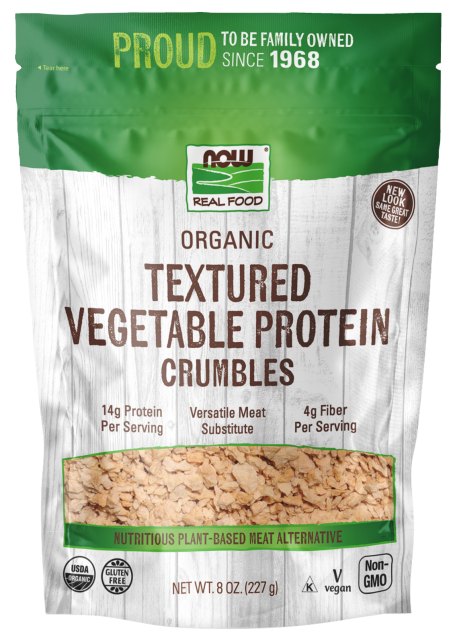 Textured Soy Protein Granules, Organic - 8 oz. Bag Front
