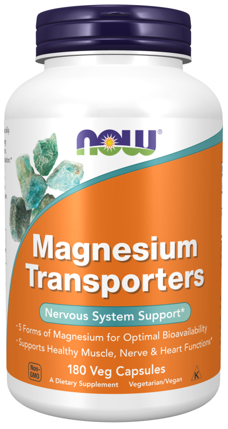Magnesium Transporters - 180 Veg Capsules Bottle Front