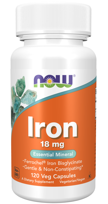 Iron 18 mg - 120 Veg Capsules Bottle Front