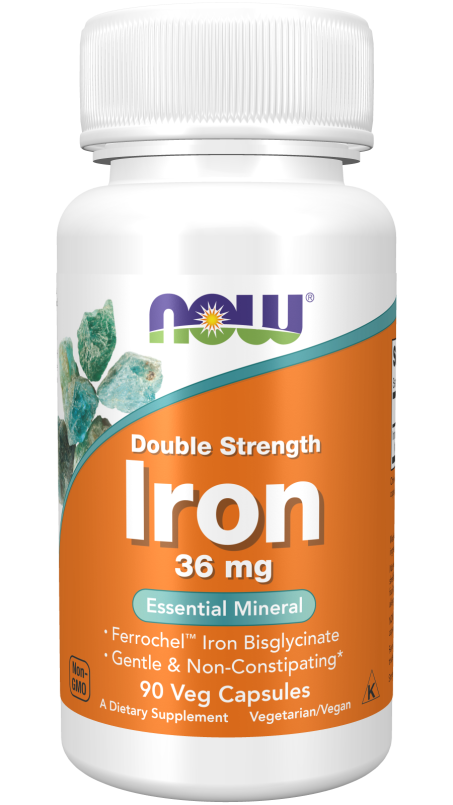 Iron 36 mg Double Strength - 90 Veg Capsules Bottle Front