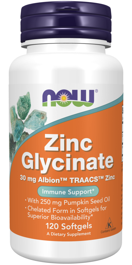 Zinc Glycinate - 120 Softgels Bottle Front