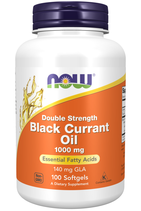 Black Currant Oil, Double Strength 1000 mg - 100 Softgels Bottle Front