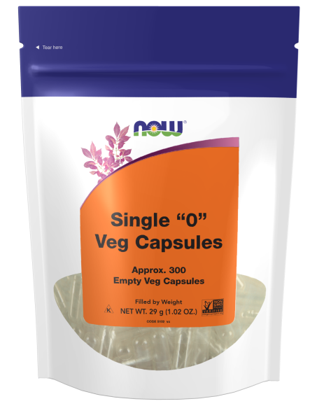 Empty Capsules, Vegetarian, Single "0" - 300 Veg Capsules Bag Front