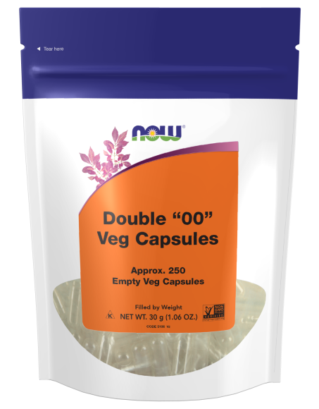 Empty Capsules, Vegetarian, Double "00" - 250 Veg Capsules Bag Front