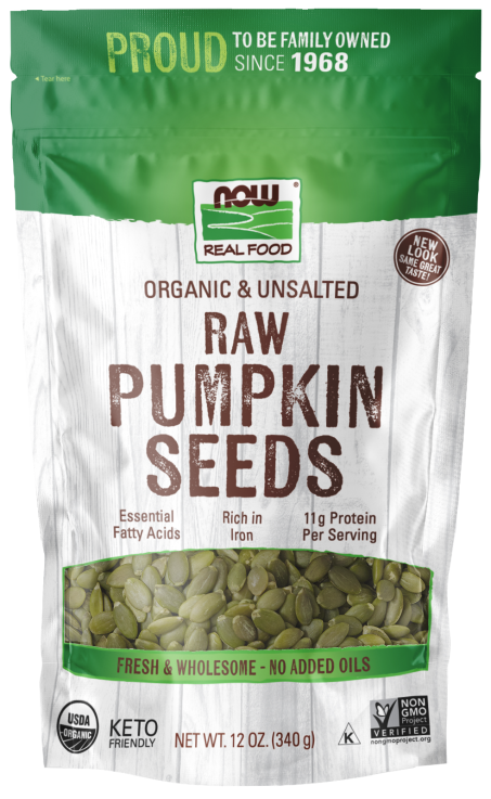 Pumpkin Seeds, Raw Organic - 12oz. Bag Front