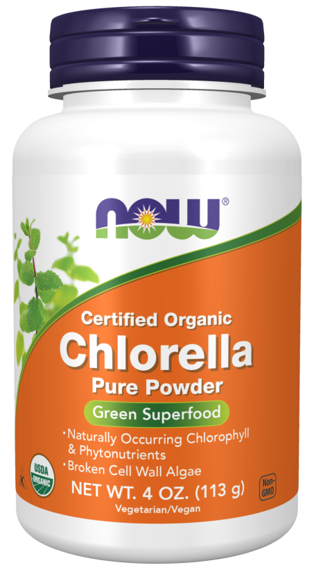 Chlorella Powder, Organic 4 oz. Bottle Front