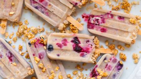 top view of Berry Breakfast Popsicles