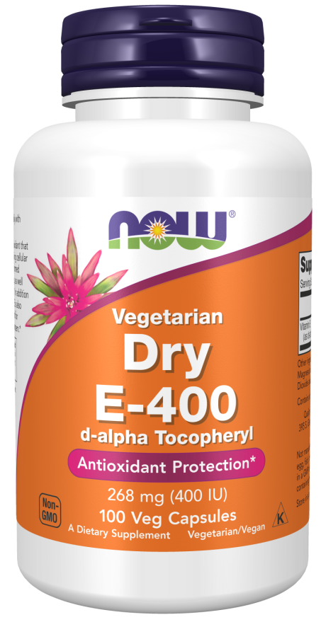 Vitamin E-400 Vegetarian Dry - 100 Veg Capsules Bottle Front