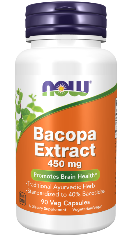 Bacopa Extract 450 mg - 90 Veg Capsules Bottle Front