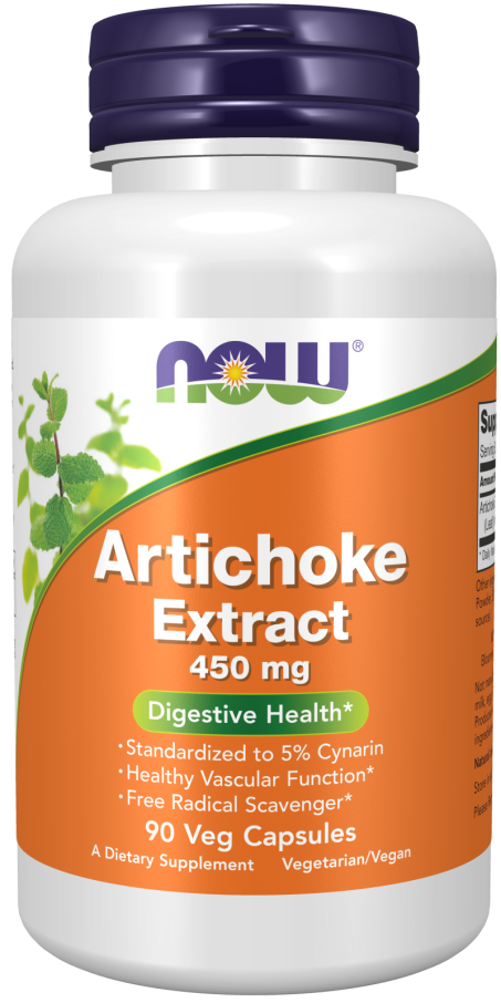 Artichoke Extract 450 mg - 90 Veg Capsules Bottle Front