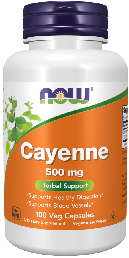 Cayenne 500 mg - 100 Veg Capsules Bottle Front
