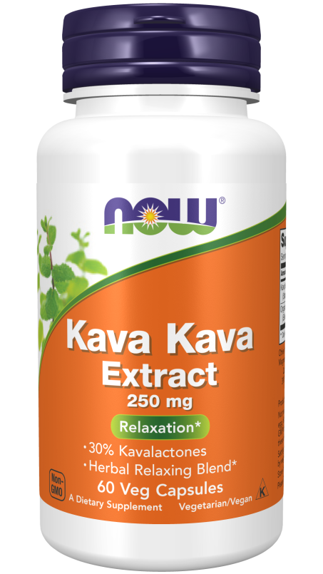 Kava Kava Extract 250 mg - 60 Veg Capsules Bottle Front