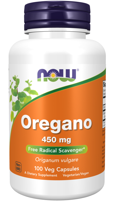 Oregano 450 mg - 100 Veg Capsules Bottle Front