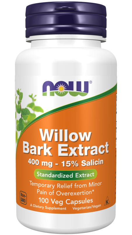 Willow Bark Extract 400 mg - 100 Veg Capsules Bottle Front