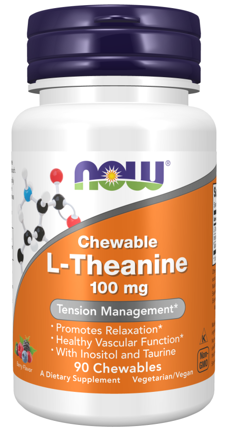 L-Theanine 100 mg - 90 Chewables Bottle Front