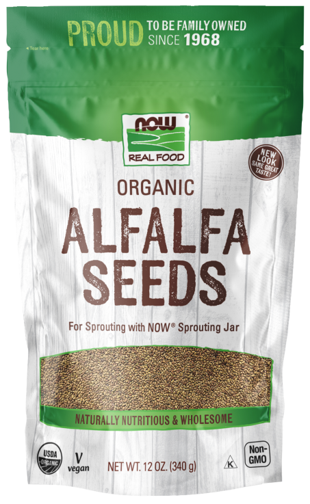 Alfalfa Seeds, Organic - 12 oz. Bag Front