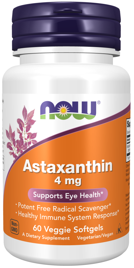 Astaxanthin 4 mg - 60 Veggie Softgels Bottle Front 