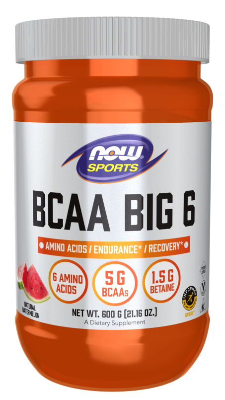 BCAA Big 6, Watermelon Flavor - 600 g Bottle Front