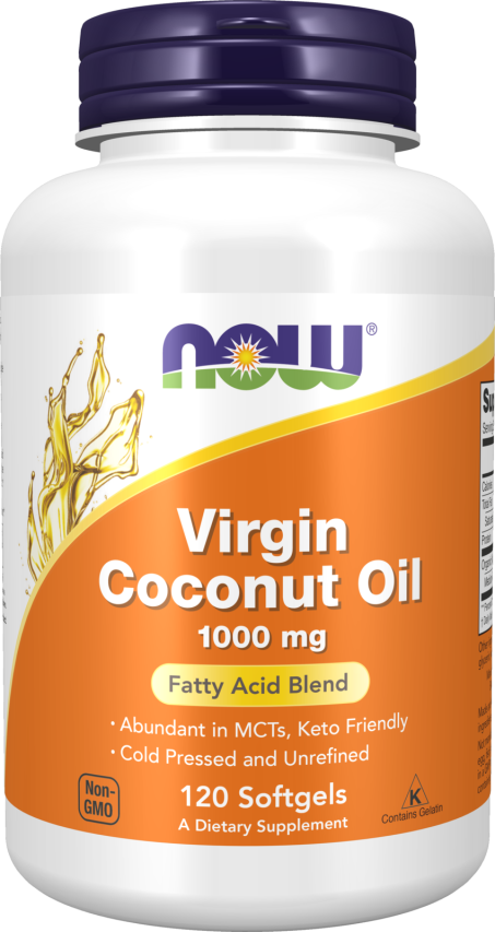 Virgin Coconut Oil 1000 mg - 120 Softgels Bottle Front