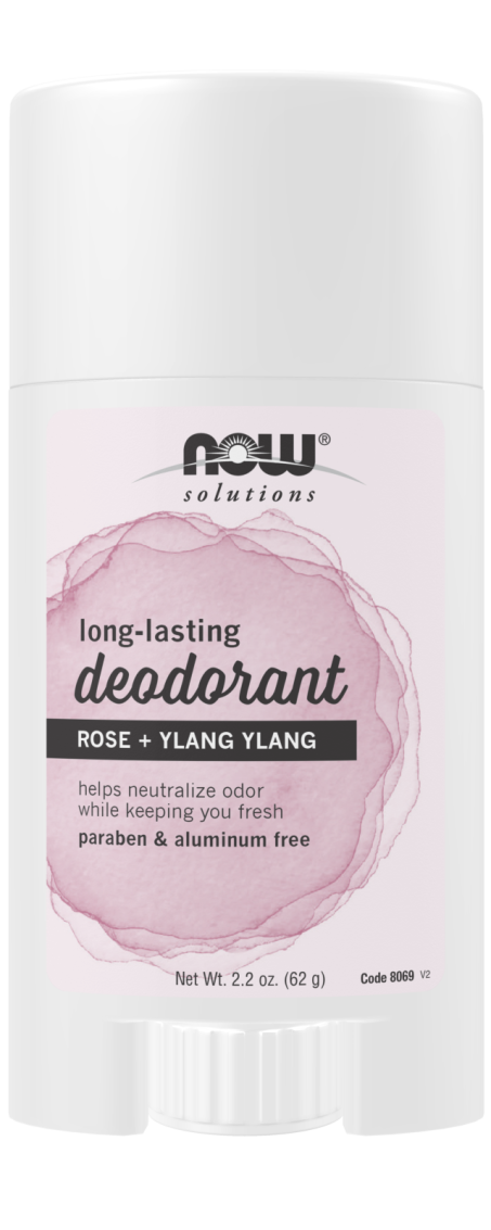 Long-Lasting Deodorant Stick, Rose + Ylang Ylang - 2.2 oz. Front