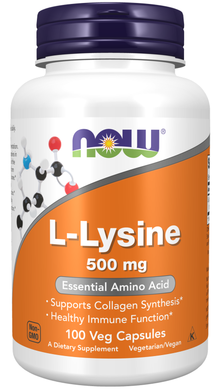 L-Lysine 500 mg - 100 Veg Capsules Bottle Front