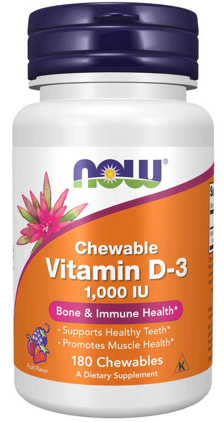 Vitamin D-3 1000 IU - 180 Chewables Bottle Front