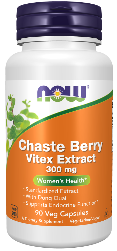 Chaste Berry Vitex Extract 300 mg - 90 Veg Capsules Bottle Front