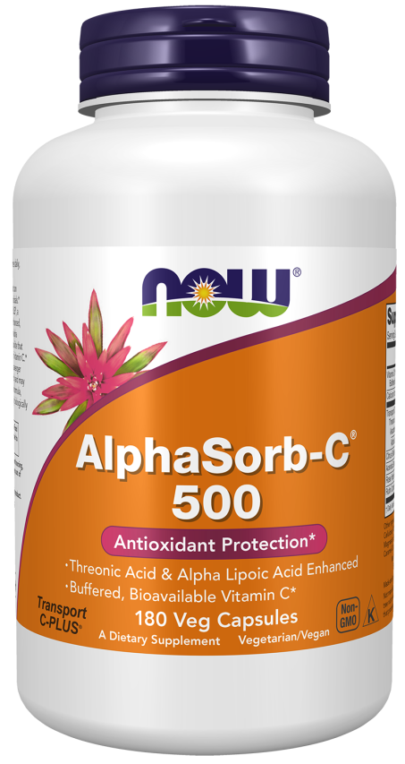 AlphaSorb-C® 500 - 180 Veg Capsules Bottle Front