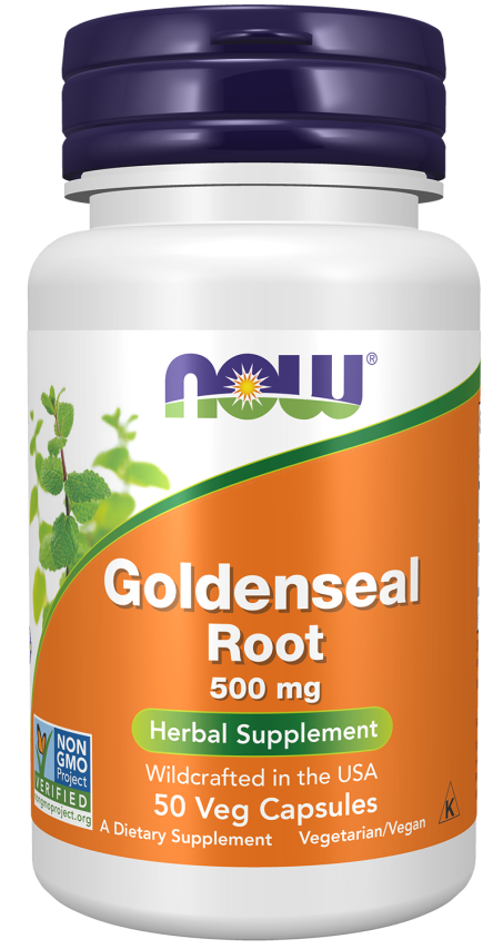 Goldenseal Root 500 mg - 50 Veg Capsules Bottle Front