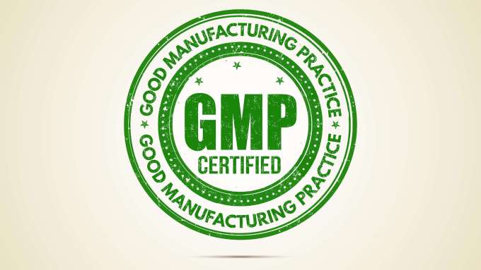 Green GMP Certified logo with tan background