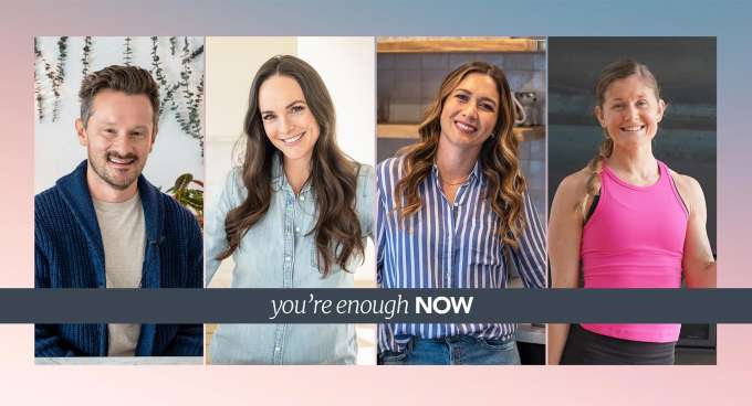 Dr. Will Cole, Kelly LeVeque, Emma Lovewell and Lindsey Bomgren "you're enough NOW"