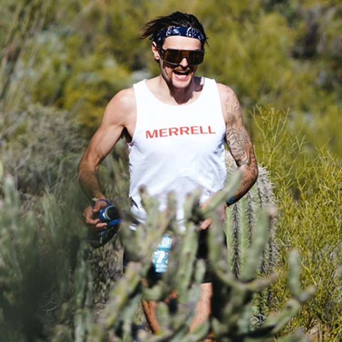 Reid Burrows running a trail 