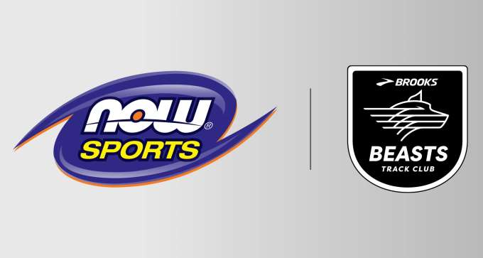 NOW Sports Logo next to Brooks Beasts Track Club Logo
