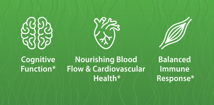 Cognitive Function*, Nourishing Blood Flow & Cardiovascular Health*, Balanced Immune Response*