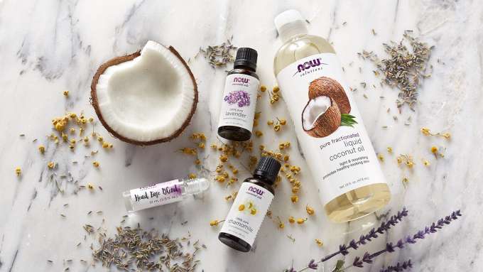 Four bottles of NOW products