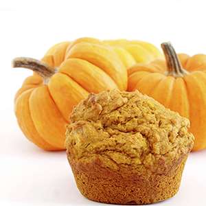 A closeup of a fluffy Pumpkin Spice Muffin
