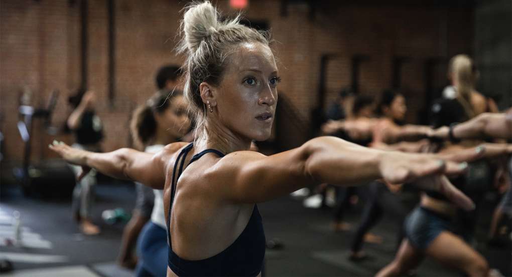 Hanna Joy in warrior pose