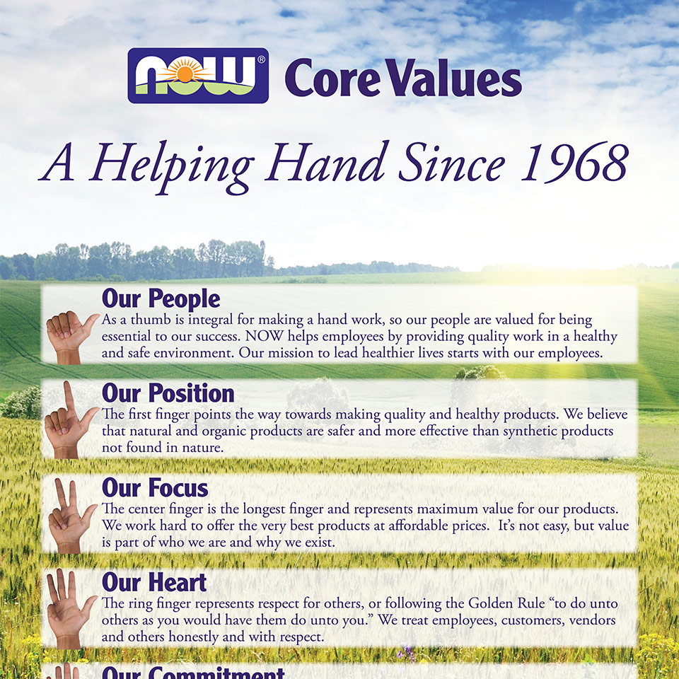 Company Core Values NOW Foods
