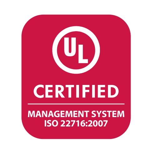 Immagine del badge UL Enhanced Certification per i cosmetici