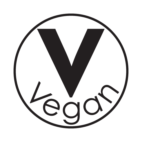 Seal indicating this product is certified as Vegan